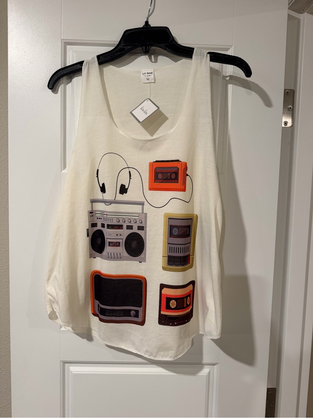 DA Soul White Graphic Retro Electronics Tank Top